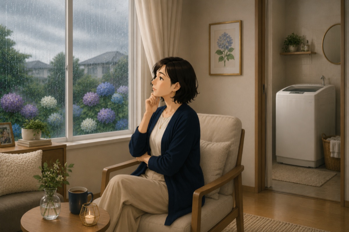 梅雨の洗濯に悩んでいた頃の様子